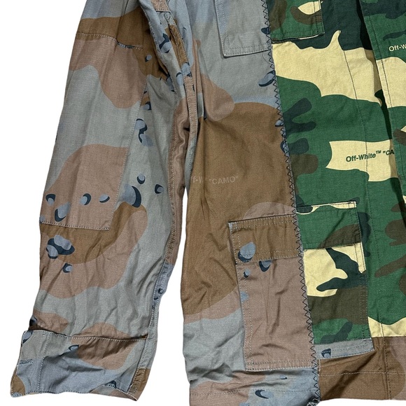 OFF-WHITE RECONSTRUCTED CAMO FIELD JACKET By Virgil Abloh Size Large - Picture 8 of 15